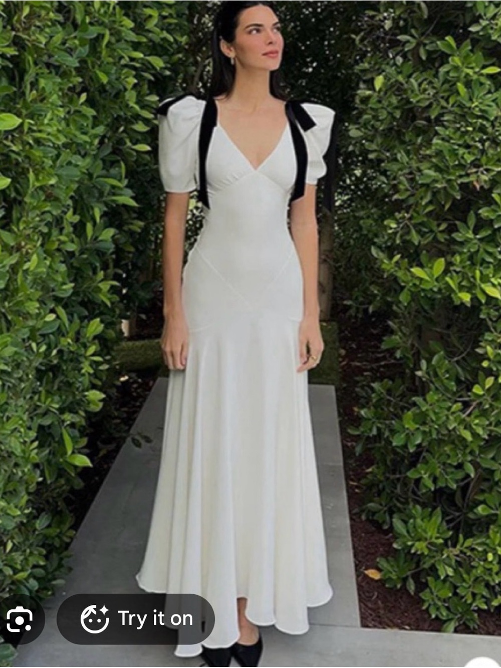 ASTR Cream Maxi Dress with Black Shoulder Ties